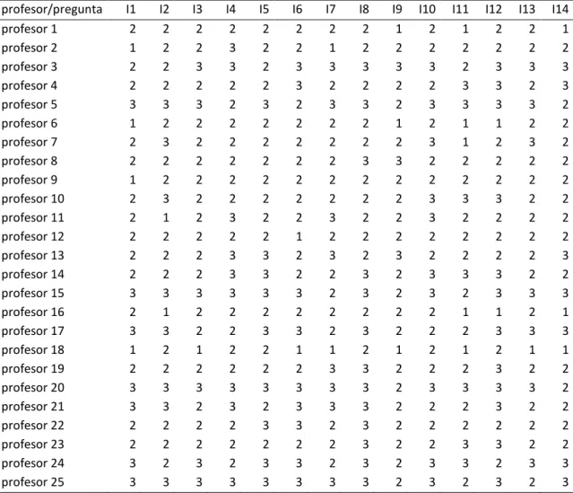 Tabla 2: Codificación por niveles de la variable concepciones de enseñanza. 