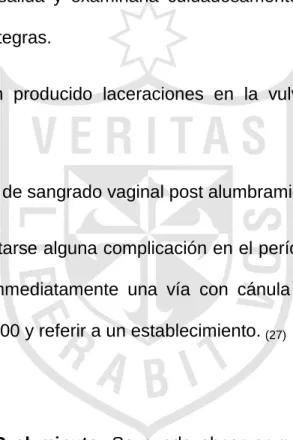 Tabla  N°  6.  APGAR  al  minuto.  Se  puede  observar  que  el  91%  (33)  recién  nacidos  por  parto  vertical  seguido  de  75%  (27)  recién  nacidos  por  parto  horizontal,  presentaron  APGAR  normal  al  minuto  de  7  a  10  puntos