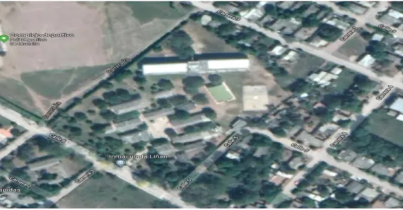 Figura 3. Mapa satelital de la ubicación de la Institución Educativa Técnica Inmaculada Liñán  Fuente: https://www.calidadeducativasm.com/up-content/uploads/2005/10indice-sintetico.pdf 