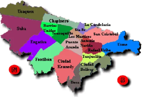 Figura 1. Mapa de localidades de Bogotá. 