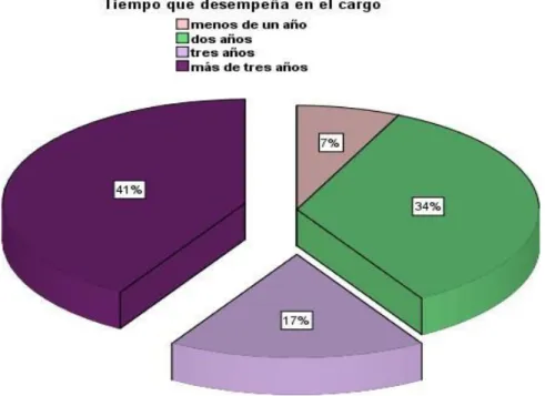 Figura 4 Expertos internacionales entrevistados según el tiempo  que desempeñan en el cargo 