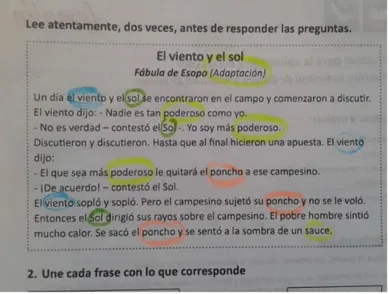 Figura 8 Escaneo de texto prueba de salida  Fuente: Grado 307 Colegio veintiún Ángeles 