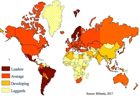 Figura 11. La Factura Electrónica en el mundo - 2017  Fuente: (Billentis, 2017) 