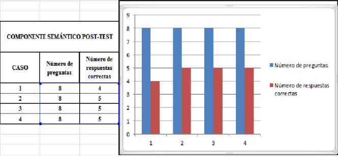 Figura 9. Resultados componente semántico Post-Test Autoría propia. 