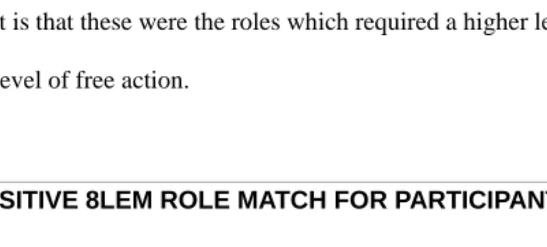 Figure No. 4. Positive role match for participant B 