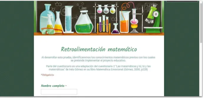 Figura 7: pantallazo de la parte superior de la prueba de cierre o realimentación
