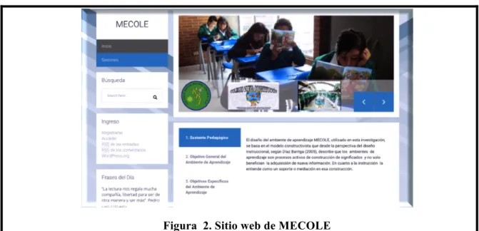 Figura  2. Sitio web de MECOLE 