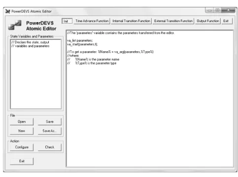 Figura 3.6: Edici´on de un Modelo at´ omico de PowerDevs