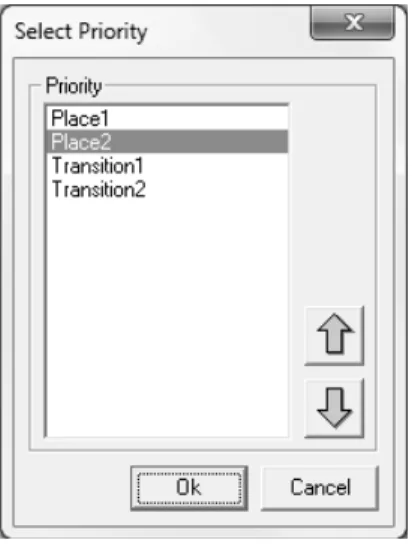 Figura 3.7: Herramienta de PowerDEVS para el manejo de prioridades