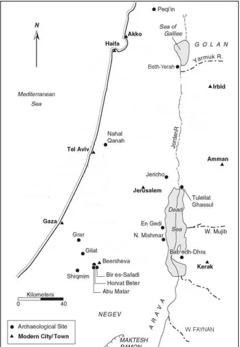 Fig. 1  Map of the Southern Levant with the main sites mentioned in the article  (adapted from Rowan &amp; Golden 2009: Fig