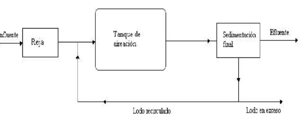 Figura 7: Esquema general del proceso con aireación extendida. 