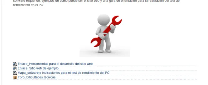 Gráfico 8: interfaz ambiente de aprendizaje – recursos para elaborar el sitio web 