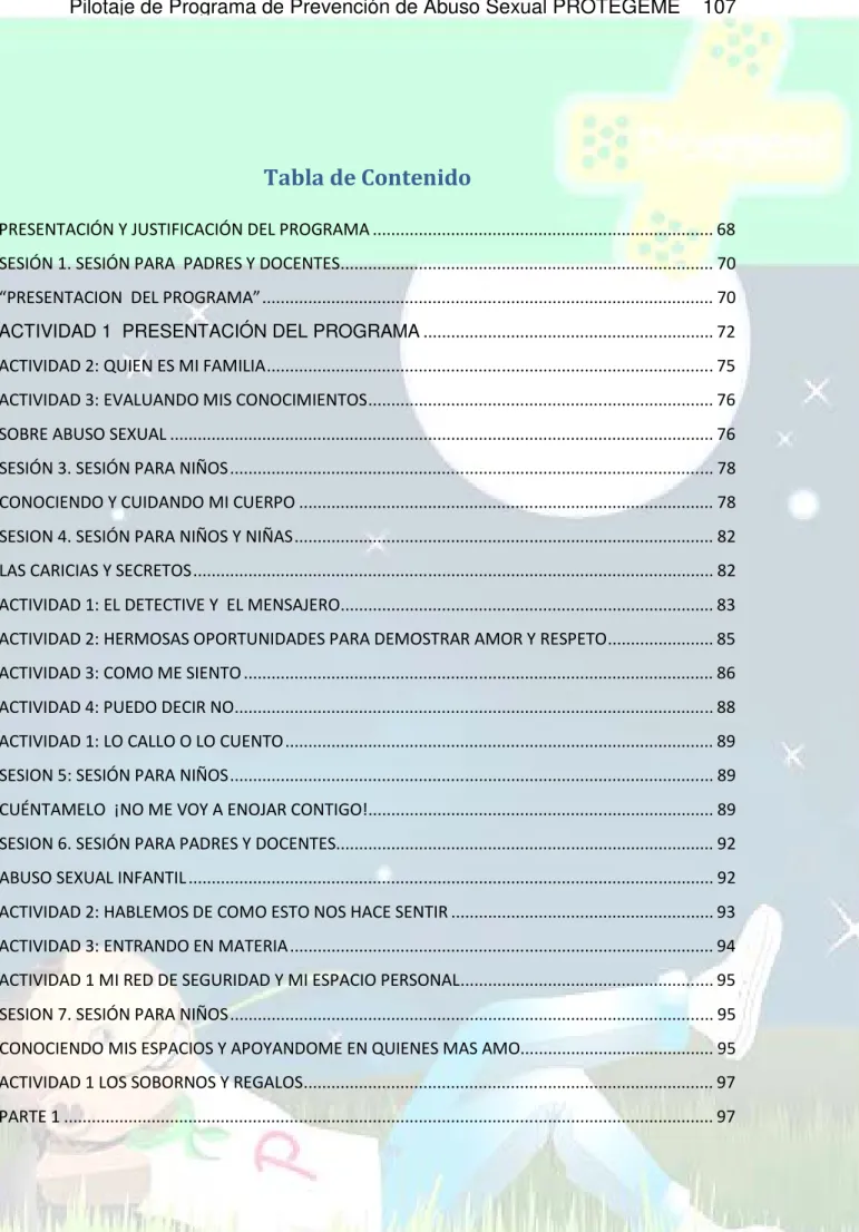 Tabla de Contenido 