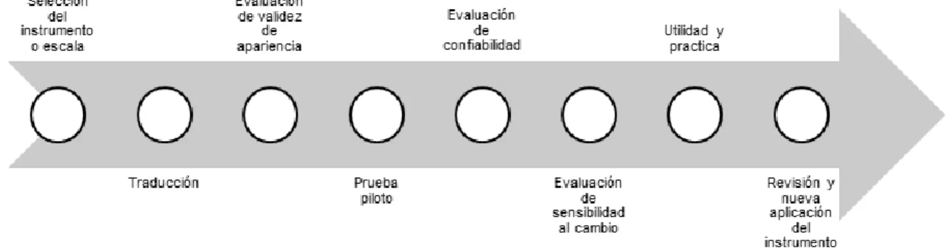 Figura 3. Pasos para validar una escala  