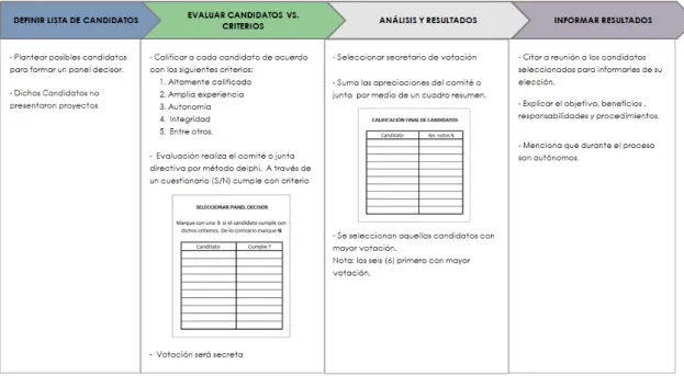 Figura 3. Selección panel decisor (pasos) 