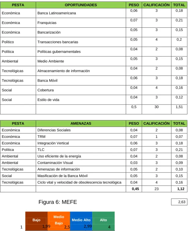 Cuadro 11: Matriz MEFE 
