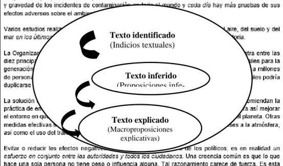Gráfico 4. Secuencia central o proceso de comprensión interpretativa del texto: identificar, inferir, explicar  Fuente: Elaboración propia (2018) 