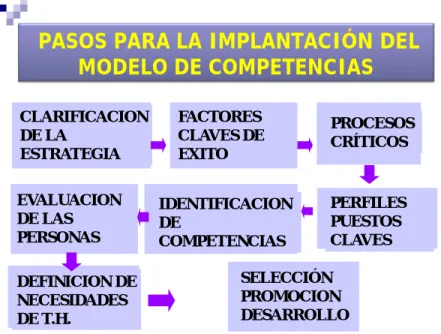 Figura 2. Pasos para la implementación del modelo de competencias 