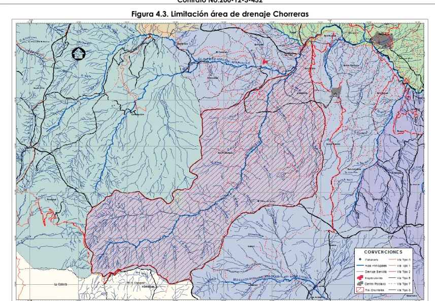 Figura 4.3. Limitación área de drenaje Chorreras 