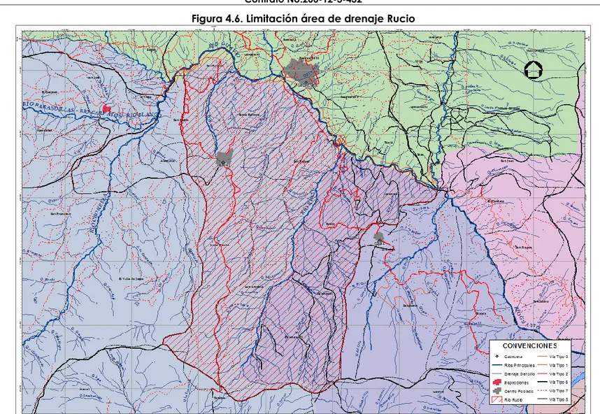 Figura 4.6. Limitación área de drenaje Rucio 