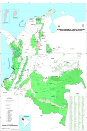 Figura 1. Zonas de Reserva Forestal de Colombia (Ley 2ª de 1959) 