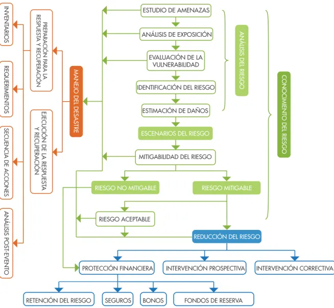 Figura 2.  Proceso de la elaboración de un programa  de gestión del riesgo de desastres en los sistemas AAA.
