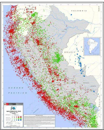 Figura 10 Mapa sísmico del Perú 1960-2017  Fuente: Instituto Geofísico del Perú (IGP) 