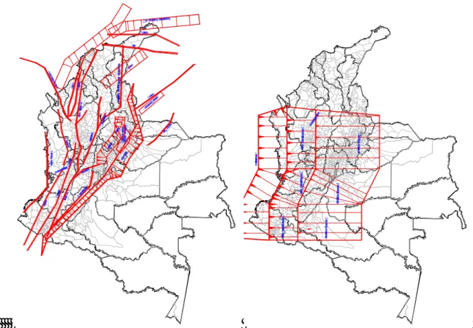 Figura 2.4 Localización geográfica de las fuentes sismogénicas a nivel nacional (AIS, 1997) 
