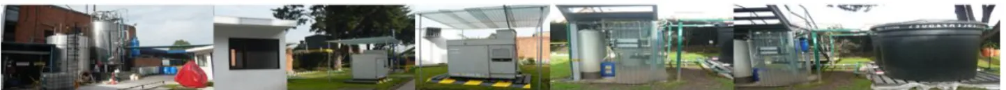 Figure 1 Photographs of the infrastructure installed for the recycling process.