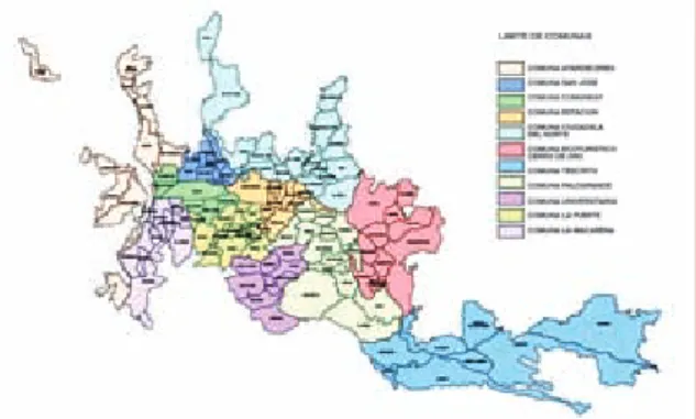 Figura 1: Mapa por comunas de Manizales.