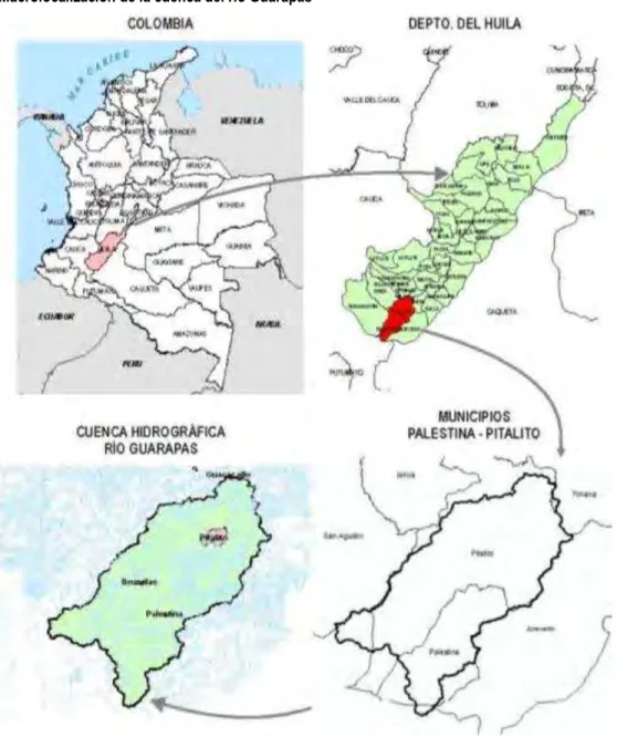 Figura 1. Macrolocalización de la cuenca del rio Guarapas 