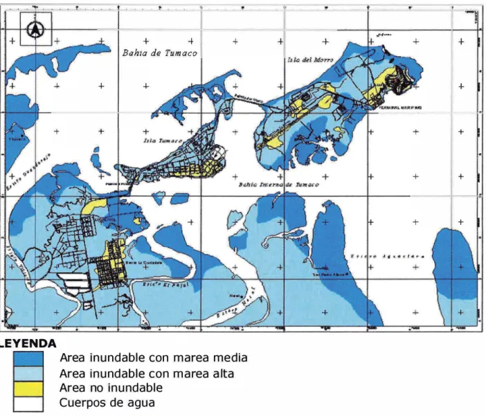 Figu ra  3. Mapa  de  inundación por tsunami. CCCP,  2002  3 . 1 . 3 .   Licuación.  3 