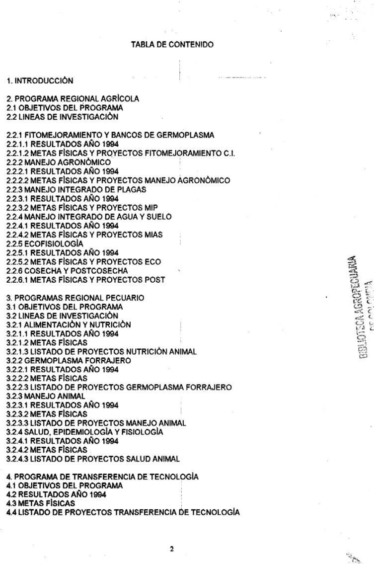 TABLA DE CONTENIDO