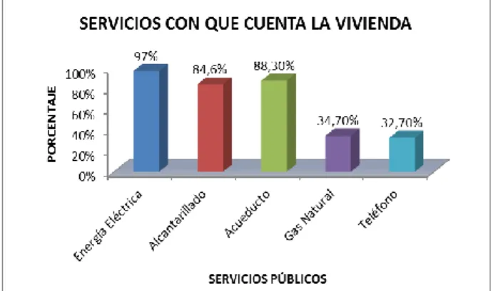 Gráfico 5.  Servicios con que cuenta la vivienda 