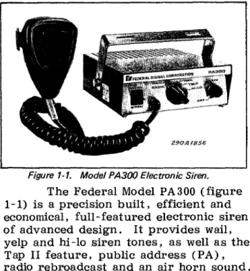 Figure 1-1. Model PA300 Electronic Siren. 