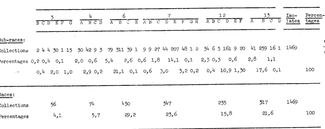 Table  3.-  PATHOGEIIC RAES OF RJCCINIA GRAI v aNIS AVENAE IDTIFIED FROM SINGLE RJSTULE COLLECTIONS AT TIBAITATA, DURING  1962