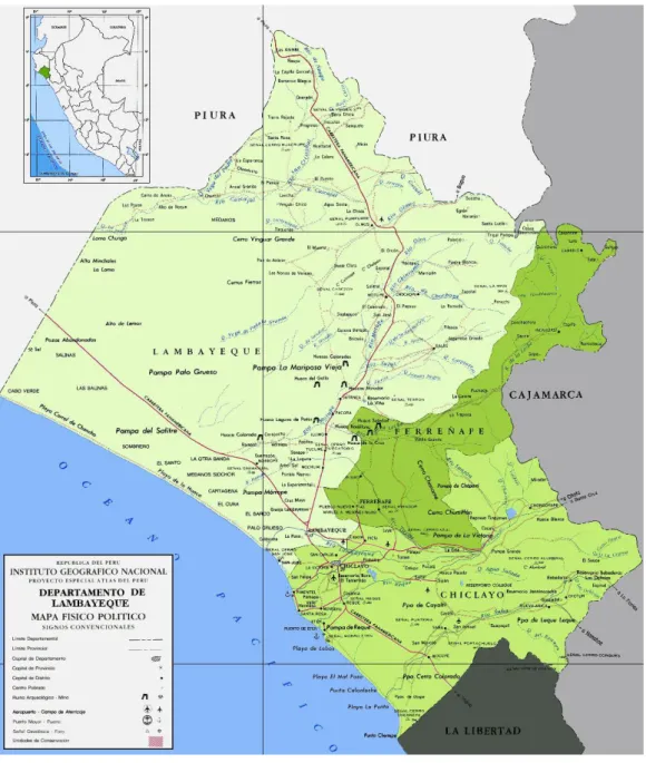 Figura 4: Mapa Geográfico de la Región Lambayeque. 