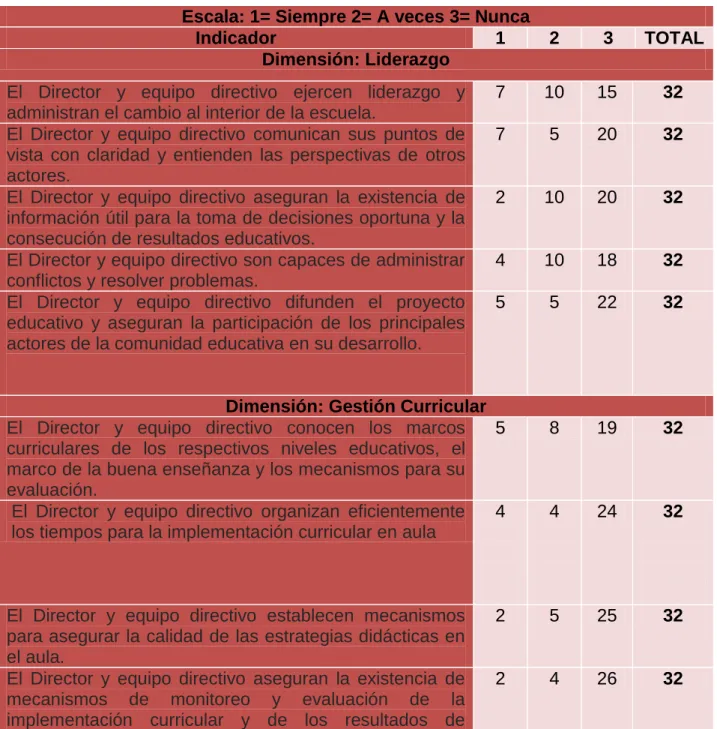 Cuadro N° 01: Guía de Observación 