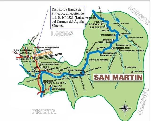 Figura 1.2. Provincia de San Martín en la Región San Martín. 