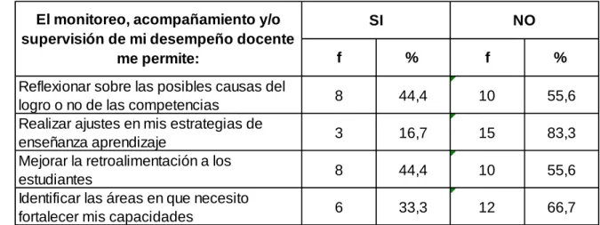 Cuadro N° 06. Monitoreo 