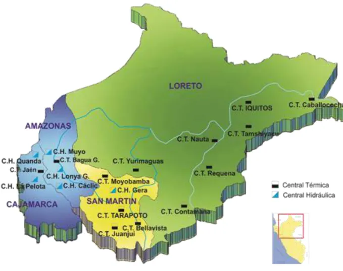Figura 3.1  Zona de concesión ELECTRO ORIENTE S.A. 