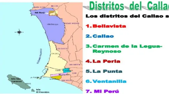 Figura 1. Mapa de la Provincia Constitucional del Callao. Tomado de  https://goo.gl/6cPjuh 