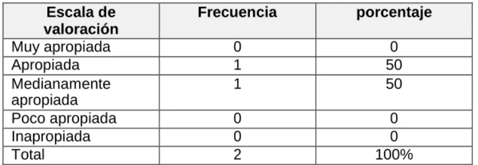 Tabla 19: Conceptuación /componentes 