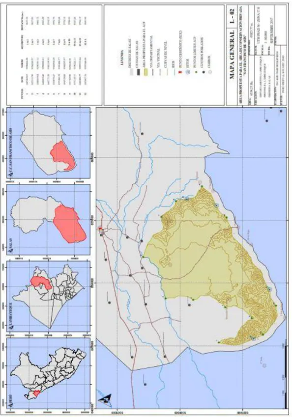 Figura  1.A.  Mapa  de  Ubicación  del  ACP  San  Francisco  de  Asís,  distrito  de  Salas