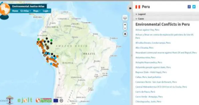 Figura Nro. 2. Mapa de conflictividad en el Perú. 