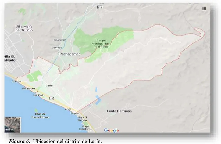 Figura 6.  Ubicación del distrito de Lurín.  