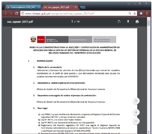 Ilustración 12 : Formato digital en el Ministerio de Educación 