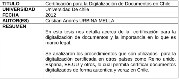 Tabla 2: Antecedente n° 2 