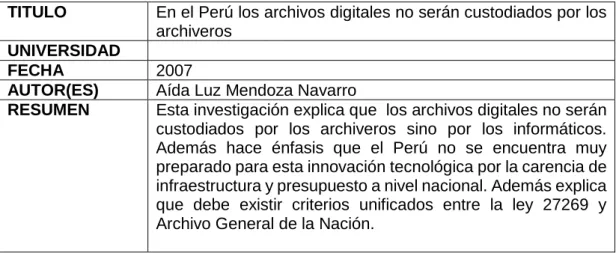 Tabla 4: Antecedente n° 4 