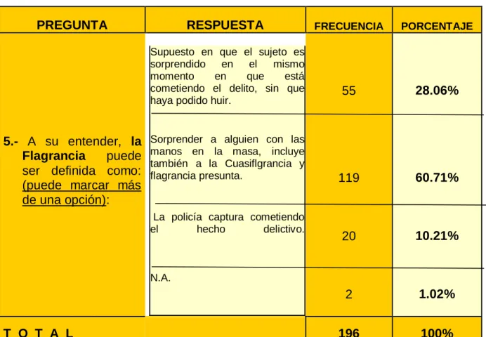 CUADRO N° 10 : CONCEPTUALIZACIÓN DE FLAGRANCIA 